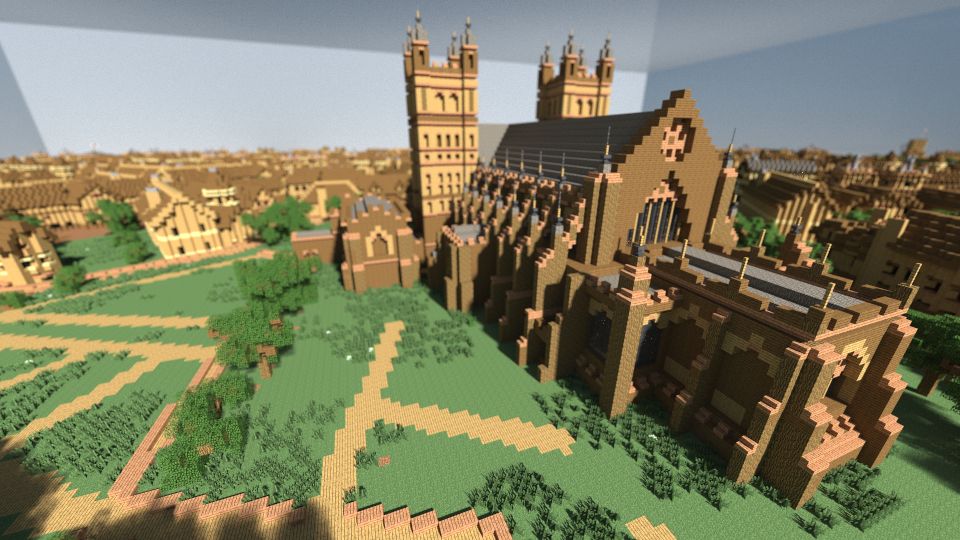Exeter Cathedral reproduced in Minecraft